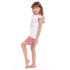 Girls summer pajama set "Princess Crown t-shirt + Pink shorts"