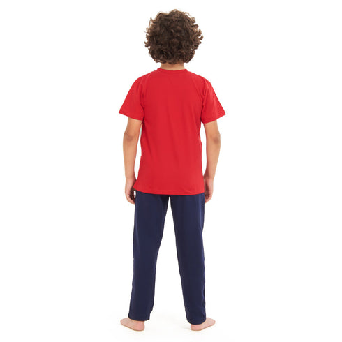 Boys summer pajama set "Giant Cool Dino t-shirt +Navy Pants"