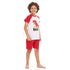 Boys summer pajama set "red dinosaur t-shirt +Red shorts"