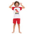 Boys summer pajama set "red dinosaur t-shirt +Red shorts"