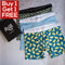 3 pack men boxer Bones+Lemon+light blue shorts lycra
