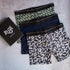 3 pack men boxer Bones+Feathers+Dark blue shorts lycra