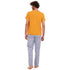 Men summer pajama set "Mustard t-shirt + Dark blue x white checkered Pants"
