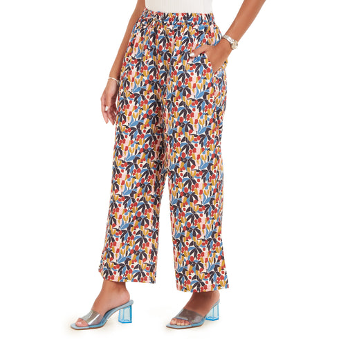 Women summer wide leg pants "Blossoms"