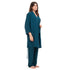 Women summer 3 piece pajama set "Petroleum Top + Petroleum kimono & Pants"
