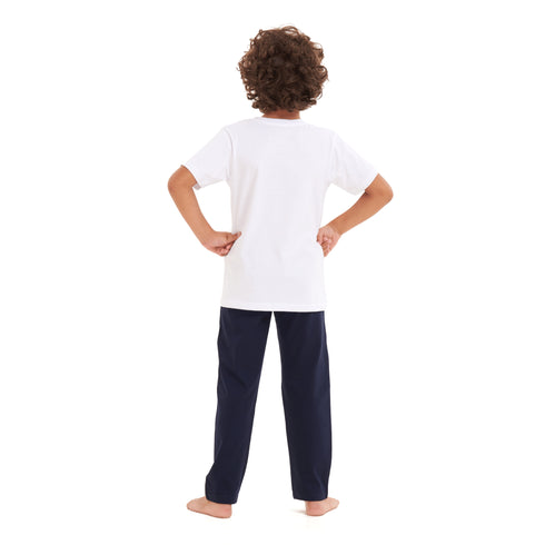 Boys summer pajama set "Car t-shirt +Dark blue pants"