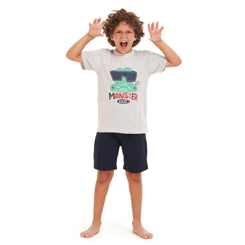 Boys summer pajama set "crocodile t-shirt +Dark Blue shorts"