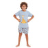 Boys summer pajama set "Giraffe t-shirt +Light blue shorts"
