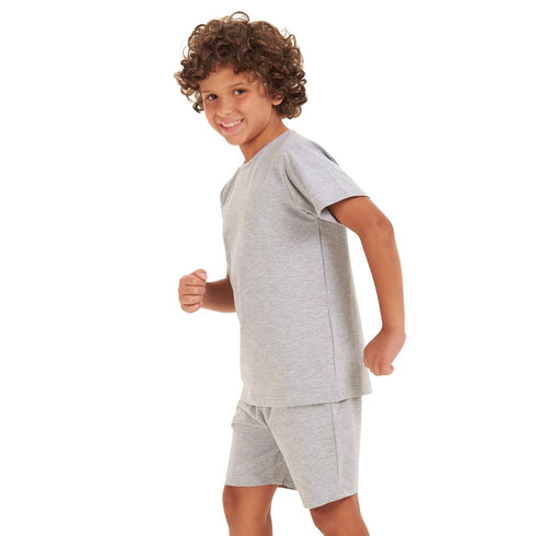 Boys summer pajama set "Grey t-shirt + shorts"