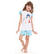 Girls summer pajama set "Mermaid t-shirt + Baby Blue shorts"