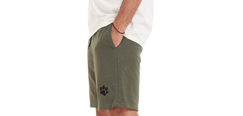Men summer casual short "Dark Green paws"