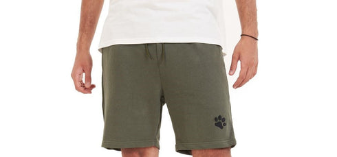 Men summer casual short "Dark Green paws"
