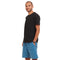 Men summer pajama set "Black T-shirt + Blue x Black Checkered shorts"