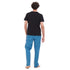 Men summer pajama set "Black T-shirt + Blue x Black Checkered pants"
