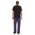 Men summer pajama set " Black T-shirt + Dark Blue Checkered Pants"