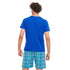 Men summer pajama set "Blue T-shirt + Aqua x Green Chekered shorts"