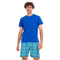 Men summer pajama set "Blue T-shirt + Aqua x Green Chekered shorts"