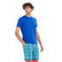 Men summer pajama set "Blue T-shirt + Aqua x Green Chekered shorts"