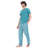 Men summer pajama set "Light Green T-shirt + Green Checkered pants"