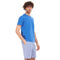 Men summer pajama set "Royal blue T-shirt + Blue x white checkered short"