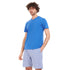 Men summer pajama set "Royal blue T-shirt + Blue x white checkered short"