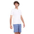 Men summer pajama set "White T-shirt + Blue x White Checkered short"