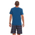 Men summer pajama set "Navy T-shirt + Dark Blue x Indigo Checkered shorts"