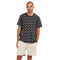 Men summer pajama set "Palm trees T-shirt +Grey shorts"