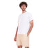 Men summer pajama set "White T-shirt + Orange Maze short"
