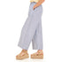 Women summer wide leg pants "Petroleum stripes"