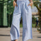 Women summer wide leg pants "Light blue stripes"