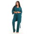 Women summer 3 piece pajama set "Dark green Top + Dark green kimono & Pants"