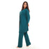Women summer 3 piece pajama set "Dark green Top + Dark green kimono & Pants"