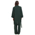 Women summer 3 piece pajama set "Dark Green Top + Dark Green kimono & Pants"
