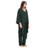 Women summer 3 piece pajama set "Dark Green Top + Dark Green kimono & Pants"