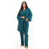 Women summer 3 piece pajama set "Dark green Top + Dark green kimono & Pants"