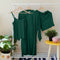 Women summer 3 piece pajama set "Dark green Top +kimono & short"