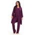 Women summer 3 piece pajama set "Purple Top + Purple kimono & Pants"