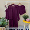 Women summer 3 piece pajama set "Purple Top +kimono & short"