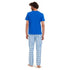 Men summer pajama set "Blue t-shirt + Blue x aqua checkered Pants"
